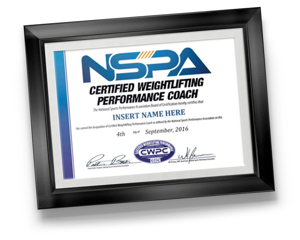 Certified Weightlifting Performance Coach